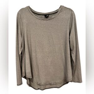 Lisa Bayne Black/White Stripe Scoopneck Rayon/Spandex Top Size M